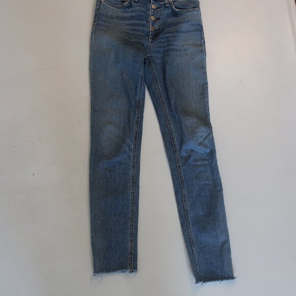 Womens Rag & Bone Blue Farrah Nina High-Rise Ankle Skinny Denim Jeans 23 - Picture 9 of 14